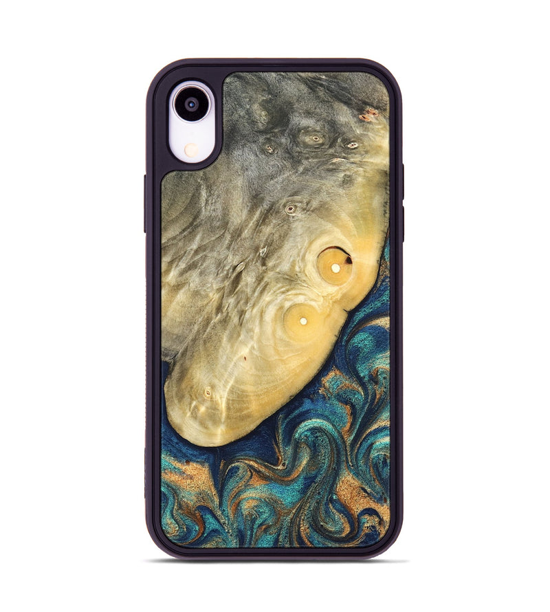 iPhone Xr Wood Phone Case - Vaughn (Teal & Gold, 822649)