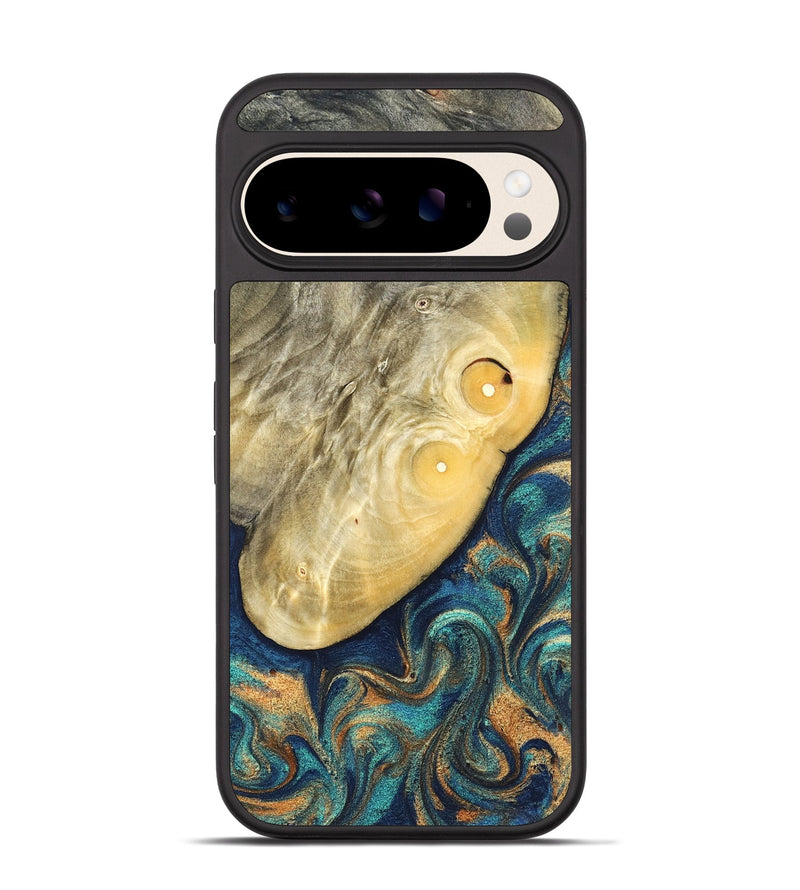 Pixel 10 Wood Phone Case - Vaughn (Teal & Gold, 822649)