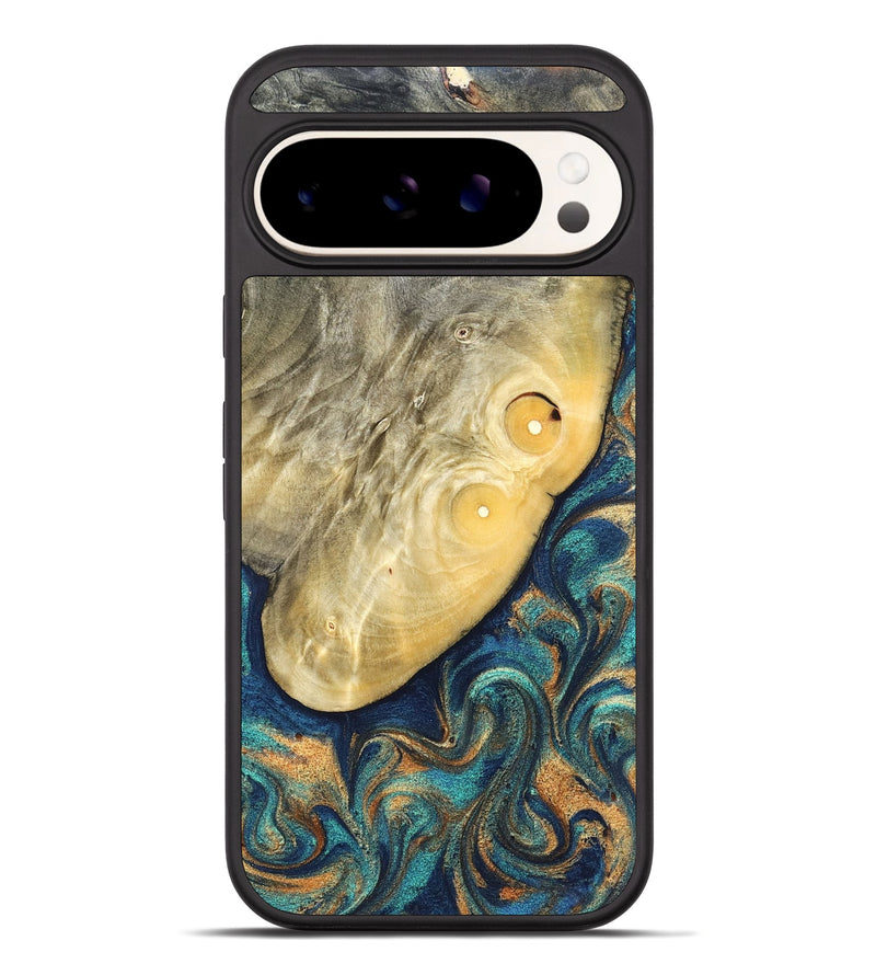 Pixel 10 Pro XL Wood Phone Case - Vaughn (Teal & Gold, 822649)