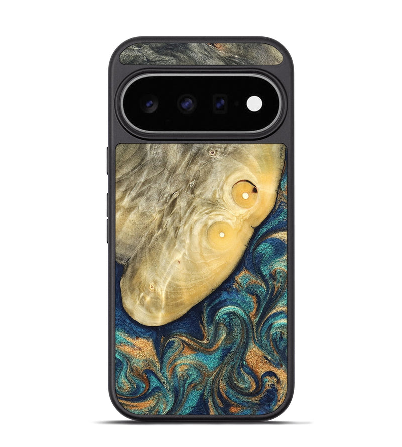 Pixel 11 Pro Wood Phone Case - Vaughn (Teal & Gold, 822649)