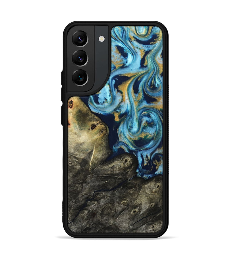 Galaxy S22 Plus Wood Phone Case - Tabitha (Teal & Gold, 822650)