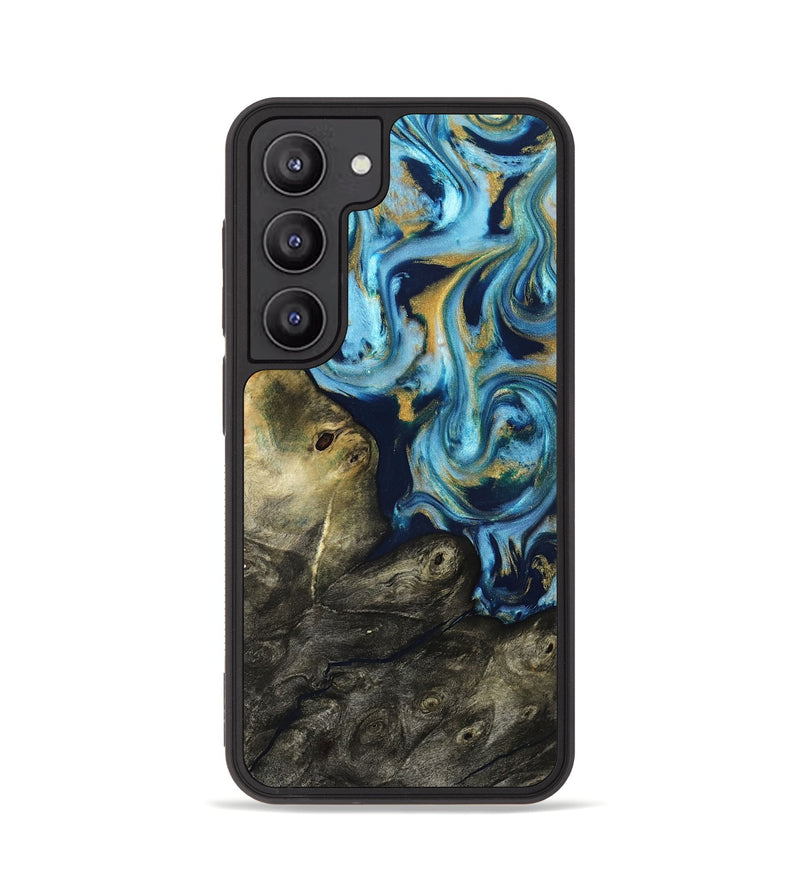 Galaxy S23 Wood Phone Case - Tabitha (Teal & Gold, 822650)