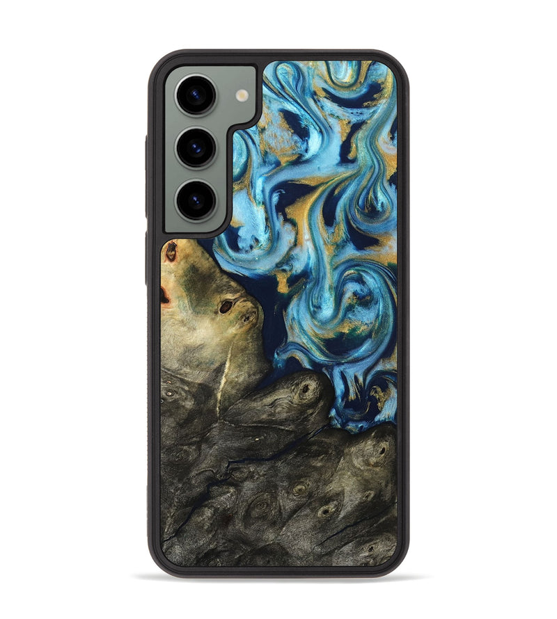 Galaxy S23 Plus Wood Phone Case - Tabitha (Teal & Gold, 822650)