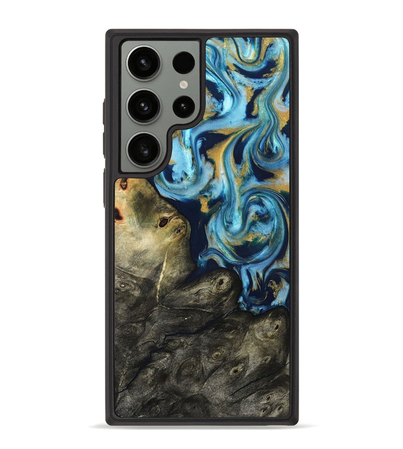 Galaxy S23 Ultra Wood Phone Case - Tabitha (Teal & Gold, 822650)