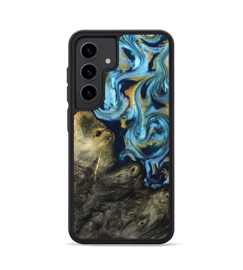 Galaxy S24 Wood Phone Case - Tabitha (Teal & Gold, 822650)