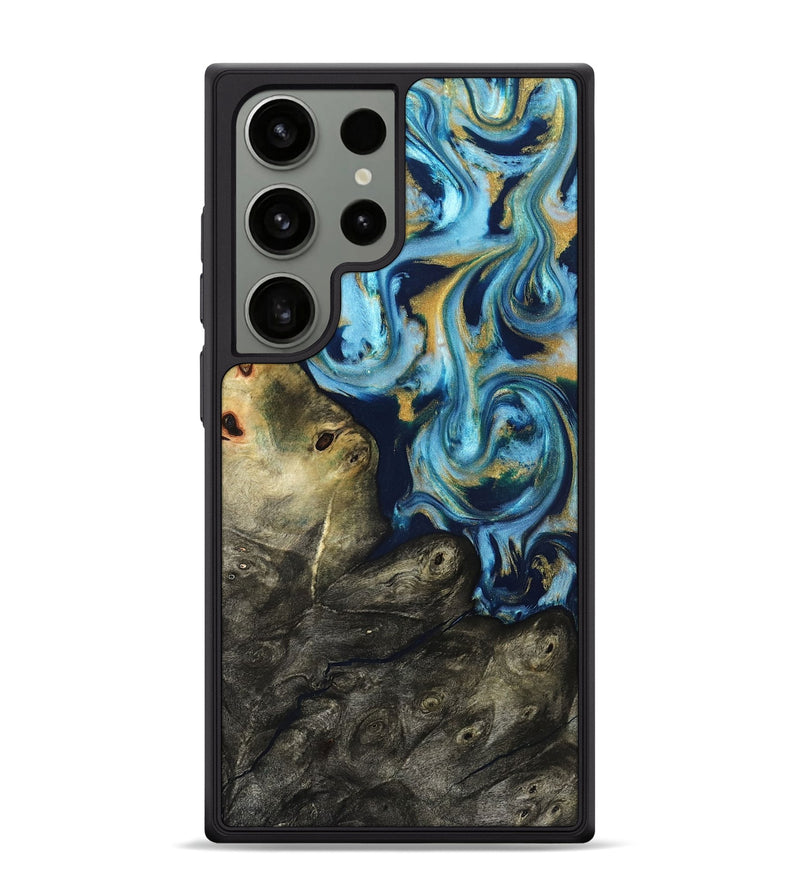 Galaxy S24 Ultra Wood Phone Case - Tabitha (Teal & Gold, 822650)