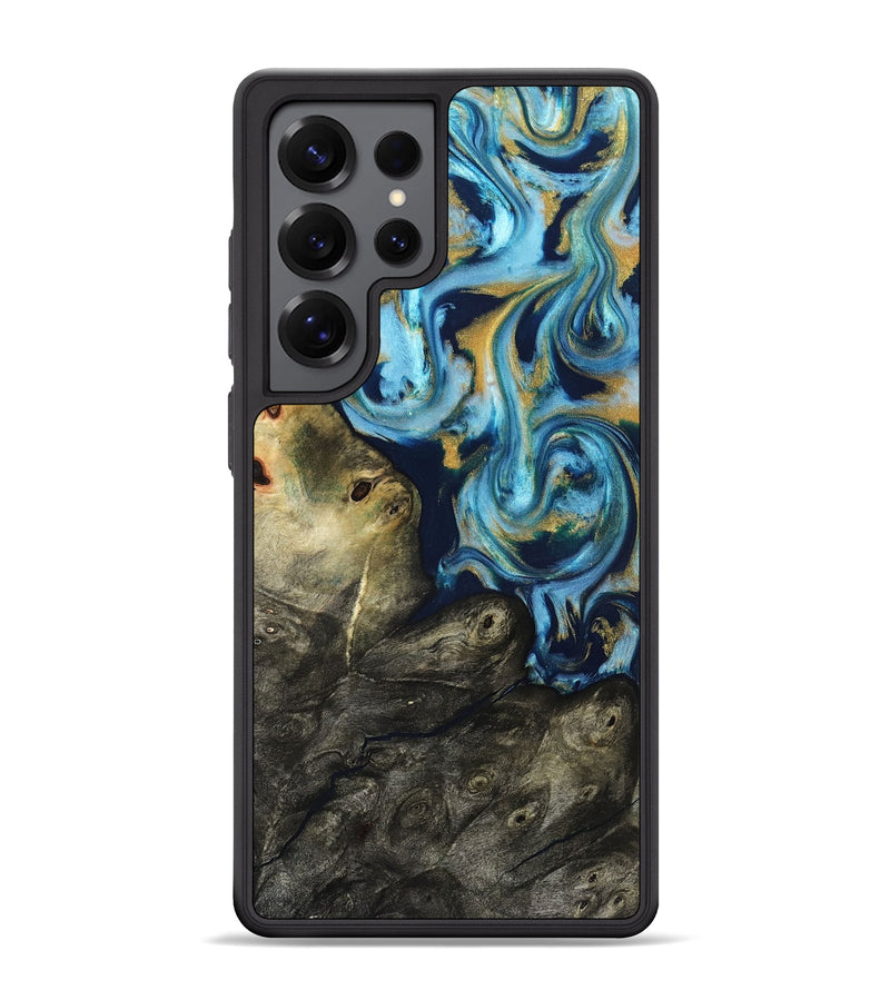 Galaxy S25 Ultra Wood Phone Case - Tabitha (Teal & Gold, 822650)