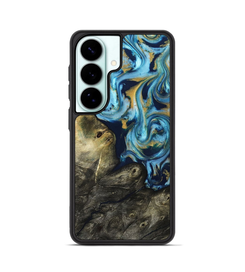 Galaxy S26 Wood Phone Case - Tabitha (Teal & Gold, 822650)