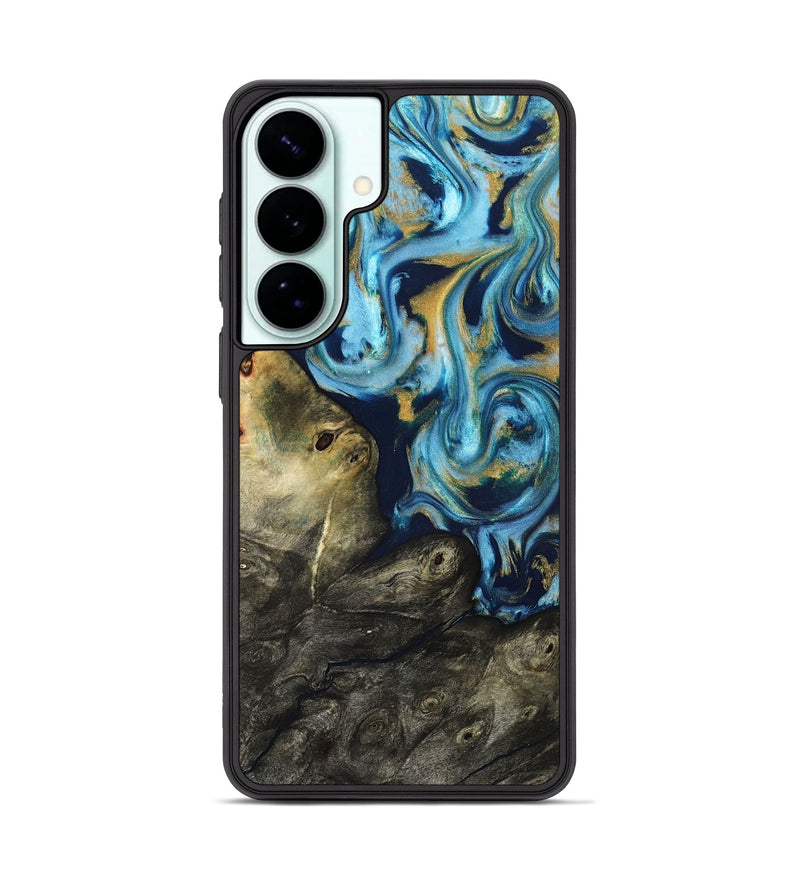 Galaxy S26 Plus Wood Phone Case - Tabitha (Teal & Gold, 822650)