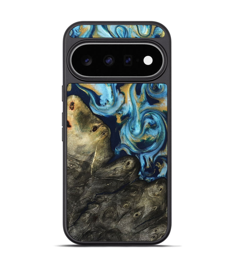 Pixel 11 Pro Wood Phone Case - Tabitha (Teal & Gold, 822650)