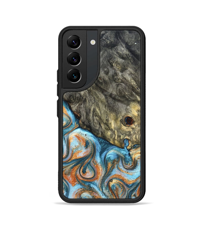 Galaxy S22 Wood Phone Case - Dian (Teal & Gold, 822653)
