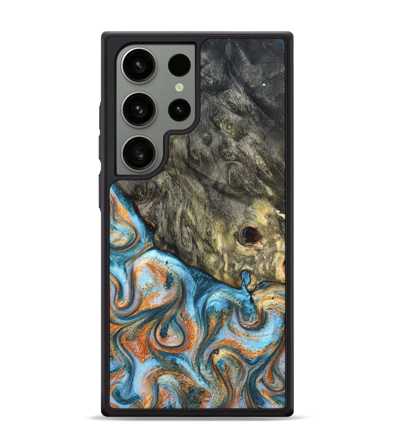 Galaxy S24 Ultra Wood Phone Case - Dian (Teal & Gold, 822653)