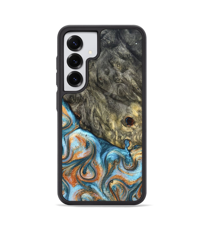 Galaxy S25 Wood Phone Case - Dian (Teal & Gold, 822653)