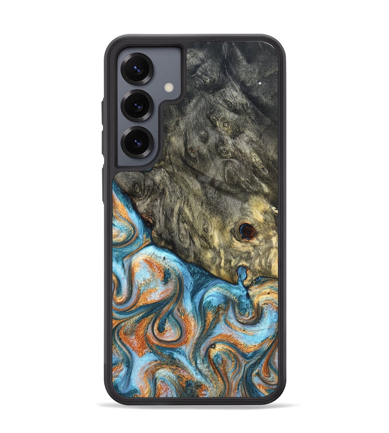 Galaxy S25 Plus Wood Phone Case - Dian (Teal & Gold, 822653)