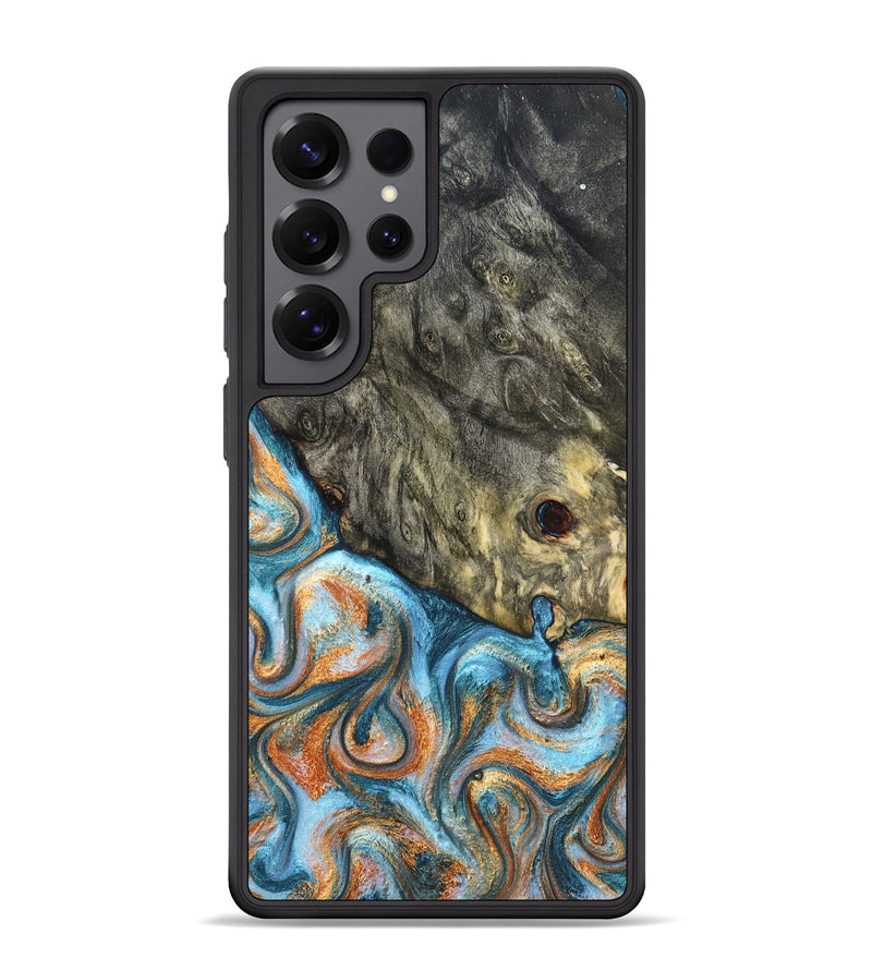 Galaxy S25 Ultra Wood Phone Case - Dian (Teal & Gold, 822653)