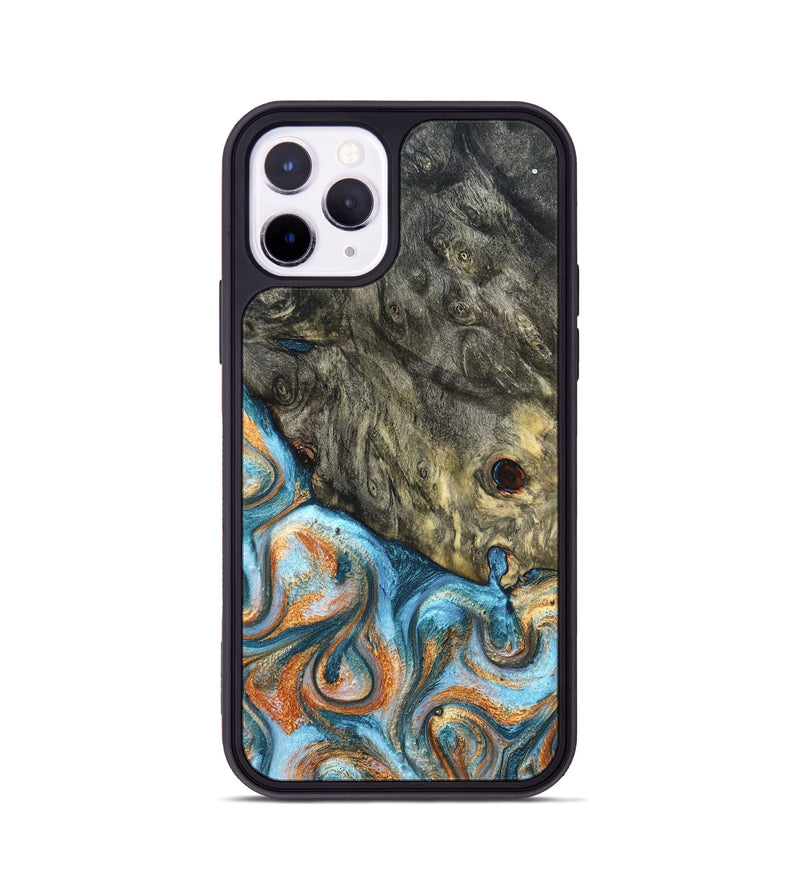 iPhone 11 Pro Wood Phone Case - Dian (Teal & Gold, 822653)