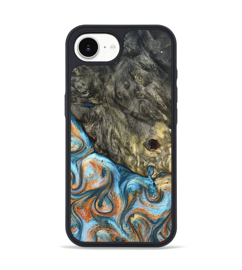 iPhone 17e Wood Phone Case - Dian (Teal & Gold, 822653)