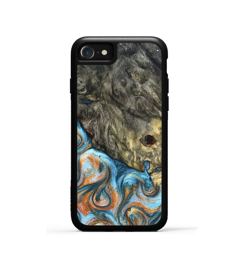 iPhone SE Wood Phone Case - Dian (Teal & Gold, 822653)