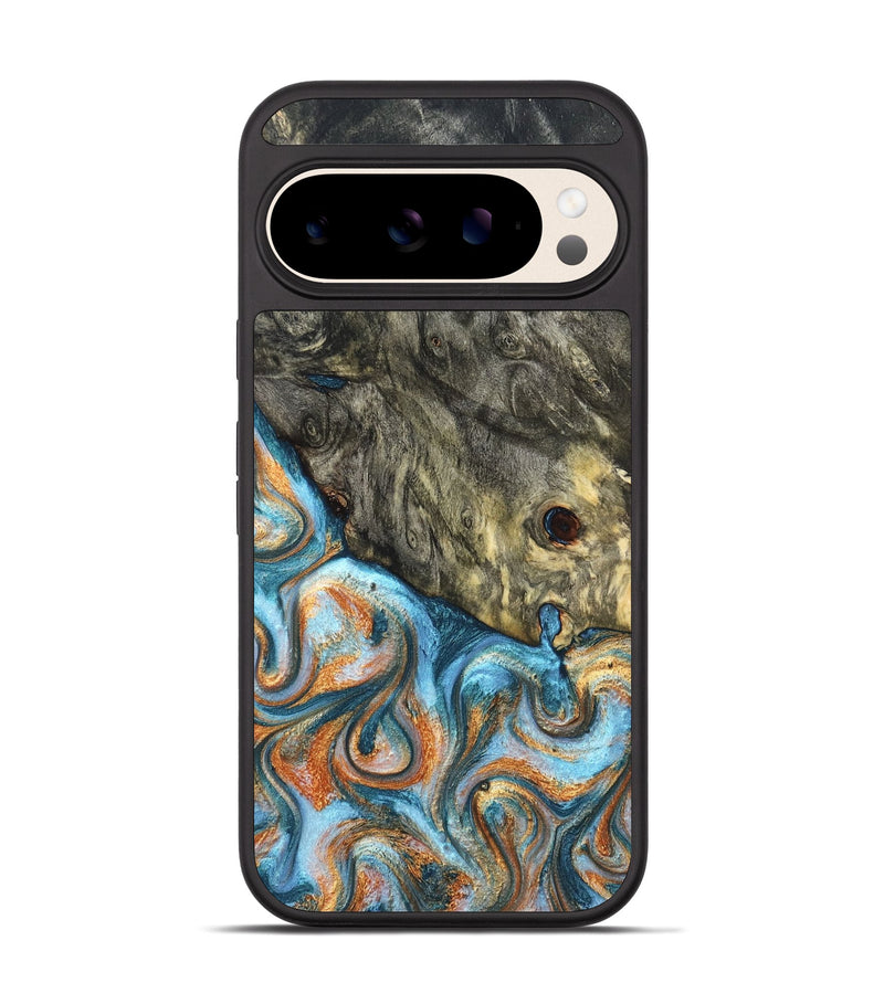 Pixel 10 Wood Phone Case - Dian (Teal & Gold, 822653)