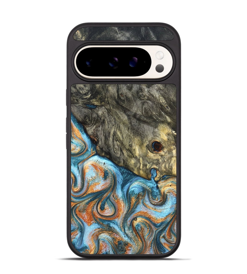 Pixel 9 Wood Phone Case - Dian (Teal & Gold, 822653)