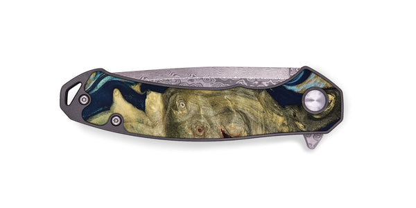 EDC Wood Pocket Knife - Teri (Teal & Gold, 822655)