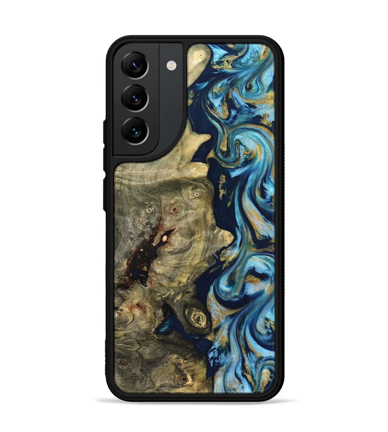Galaxy S22 Plus Wood Phone Case - Teri (Teal & Gold, 822655)