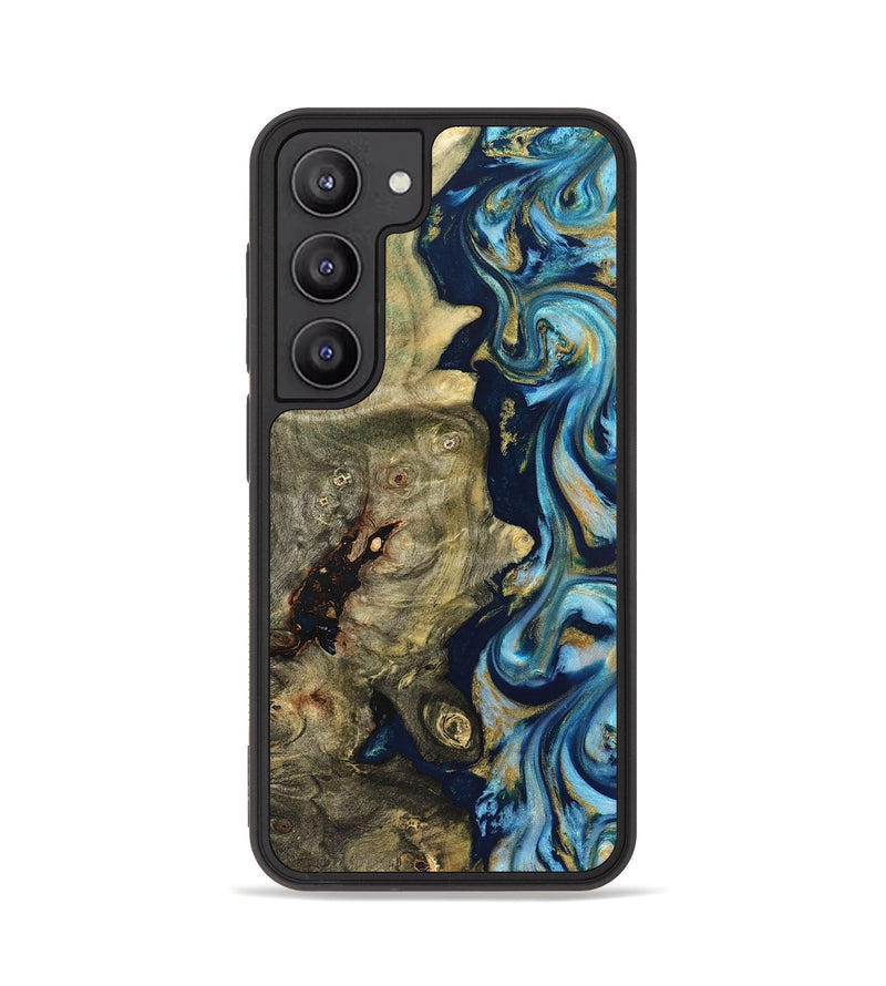 Galaxy S23 Wood Phone Case - Teri (Teal & Gold, 822655)