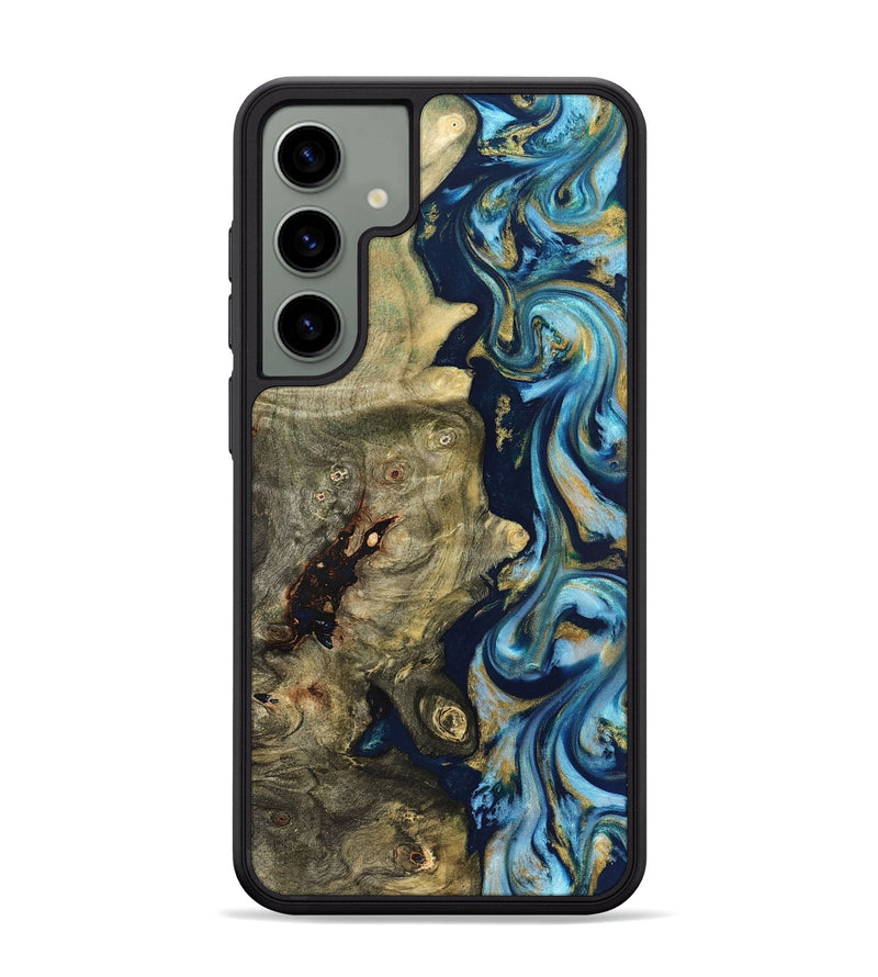 Galaxy S24 Plus Wood Phone Case - Teri (Teal & Gold, 822655)