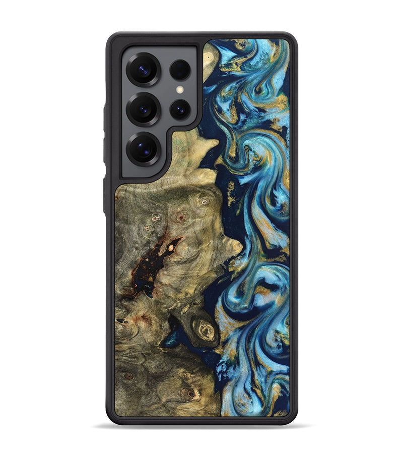 Galaxy S25 Ultra Wood Phone Case - Teri (Teal & Gold, 822655)