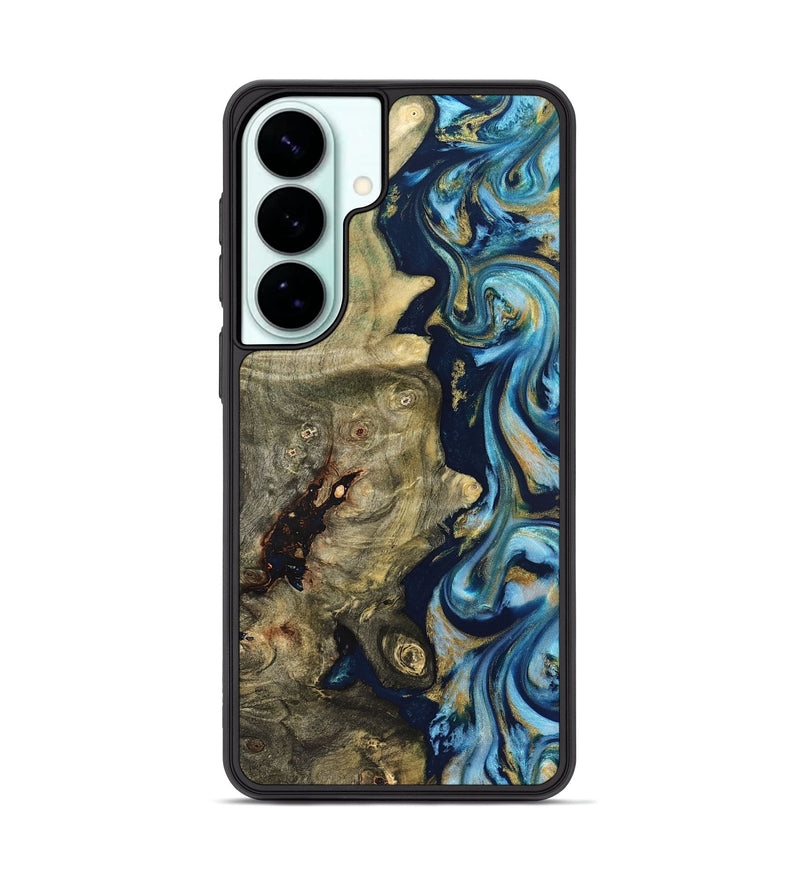 Galaxy S26 Plus Wood Phone Case - Teri (Teal & Gold, 822655)
