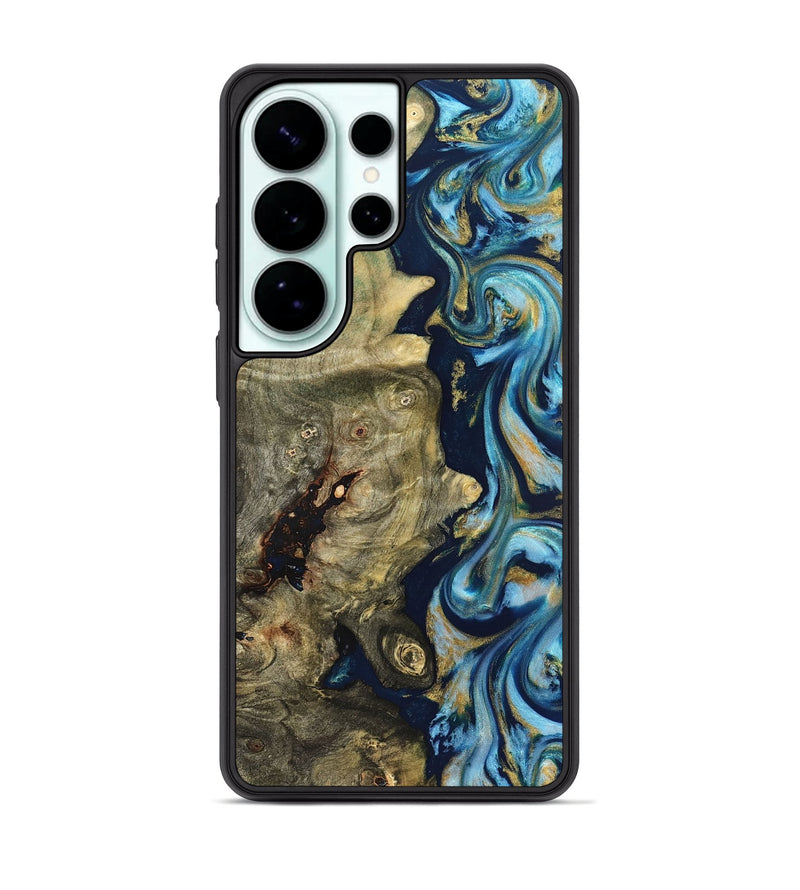 Galaxy S26 Ultra Wood Phone Case - Teri (Teal & Gold, 822655)