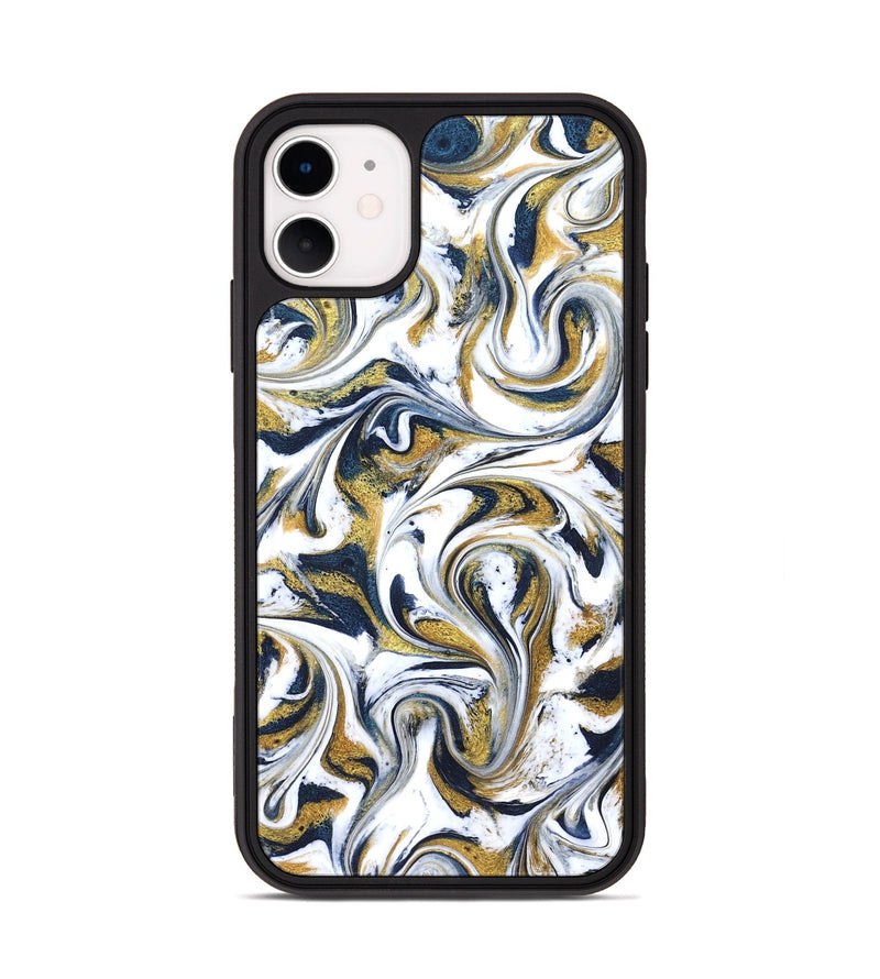 iPhone 11 ResinArt Phone Case - Omarion (Teal & Gold, 822656)