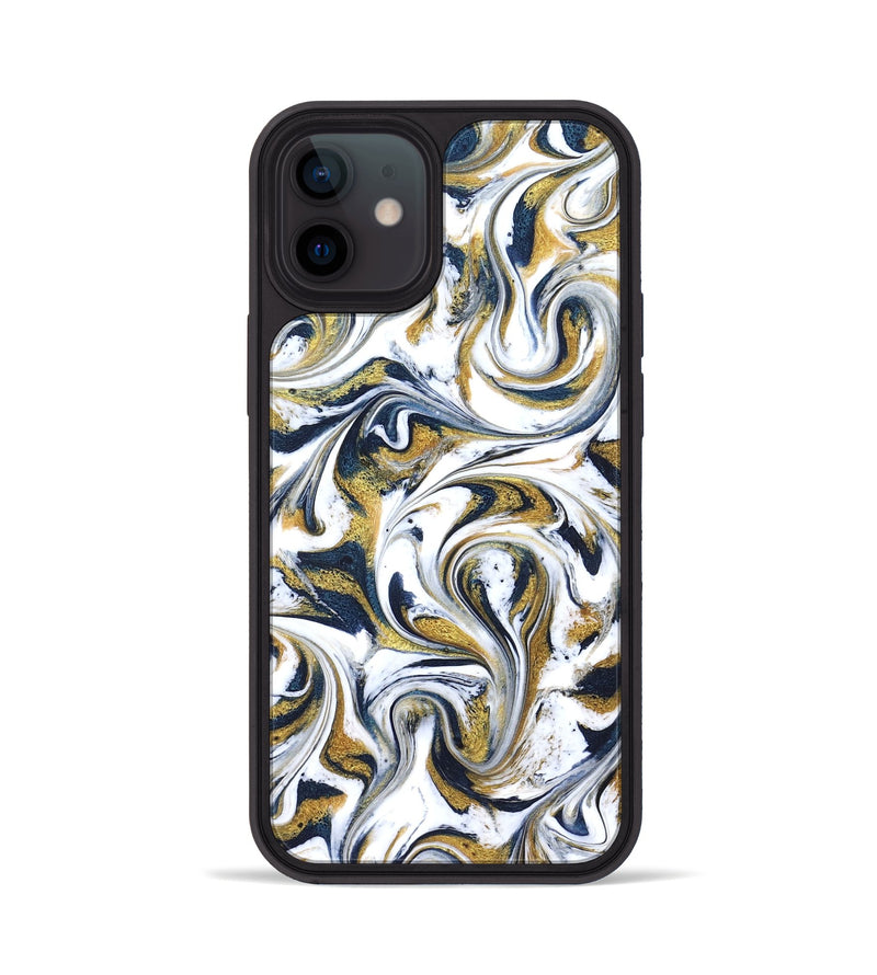 iPhone 12 ResinArt Phone Case - Omarion (Teal & Gold, 822656)