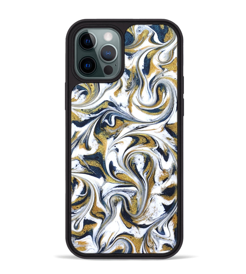 iPhone 12 Pro Max ResinArt Phone Case - Omarion (Teal & Gold, 822656)