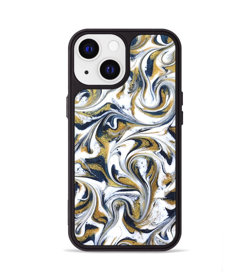 iPhone 13 ResinArt Phone Case - Omarion (Teal & Gold, 822656)