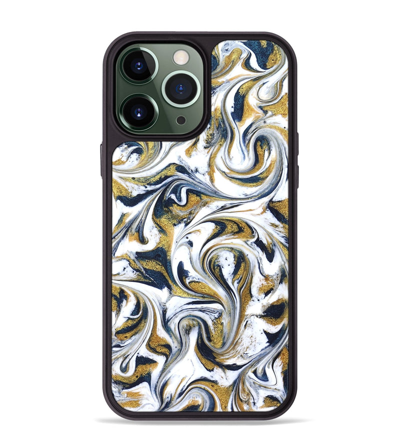 iPhone 13 Pro Max ResinArt Phone Case - Omarion (Teal & Gold, 822656)