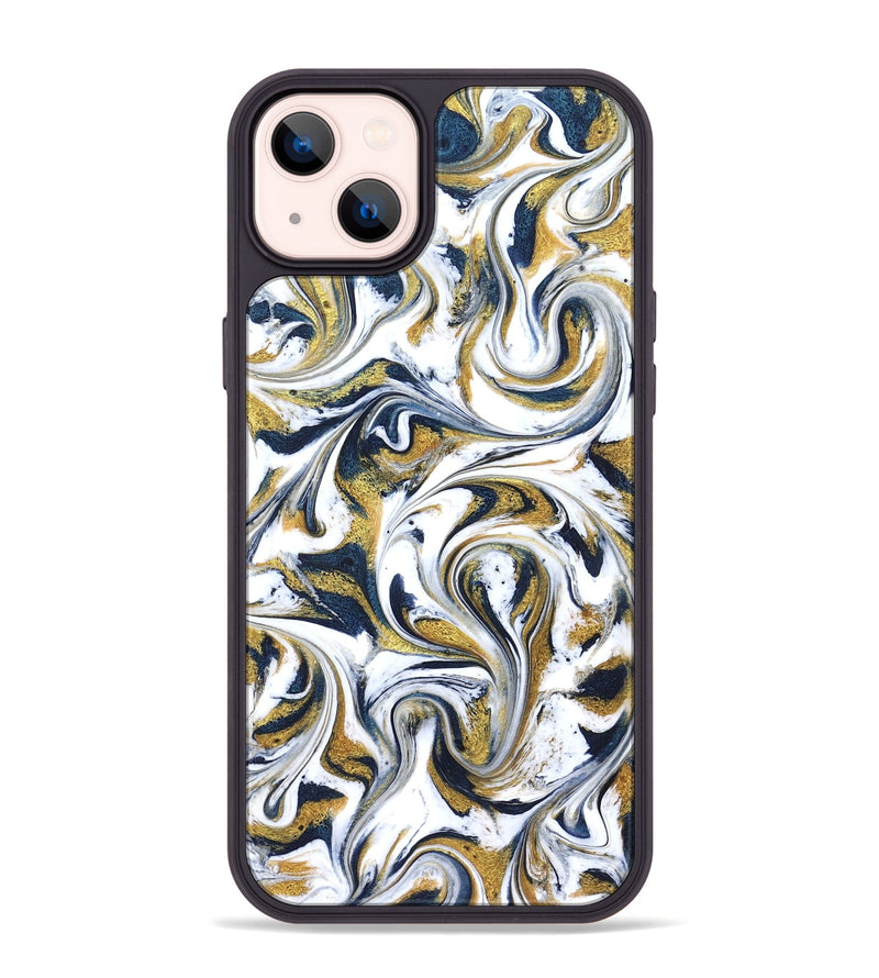 iPhone 14 Plus ResinArt Phone Case - Omarion (Teal & Gold, 822656)