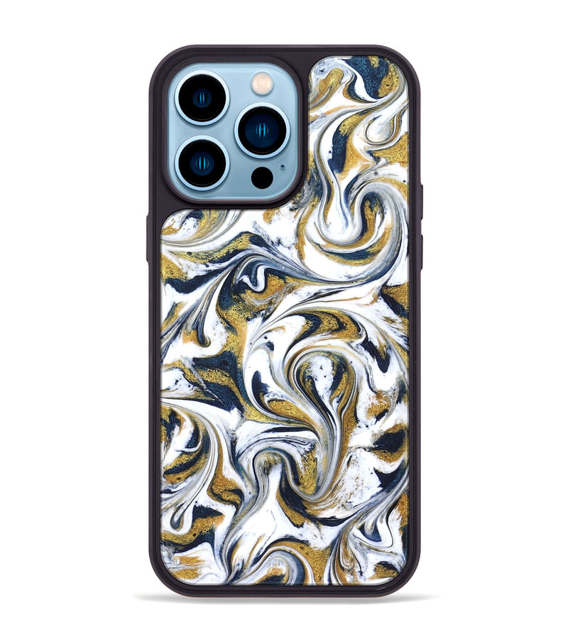 iPhone 14 Pro Max ResinArt Phone Case - Omarion (Teal & Gold, 822656)