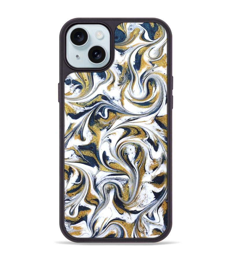 iPhone 15 Plus ResinArt Phone Case - Omarion (Teal & Gold, 822656)