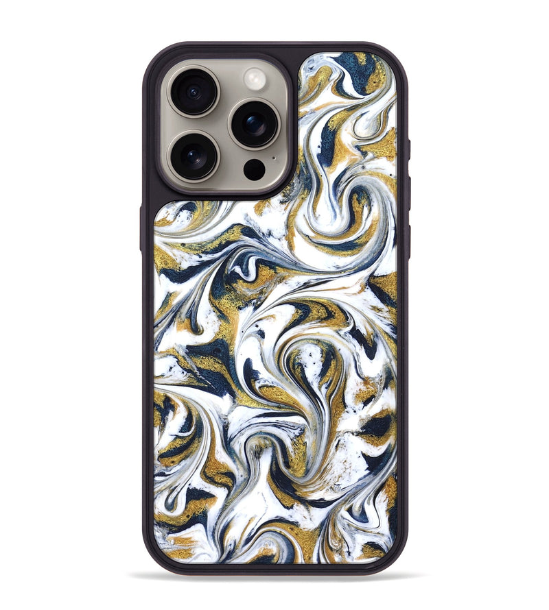 iPhone 15 Pro Max ResinArt Phone Case - Omarion (Teal & Gold, 822656)