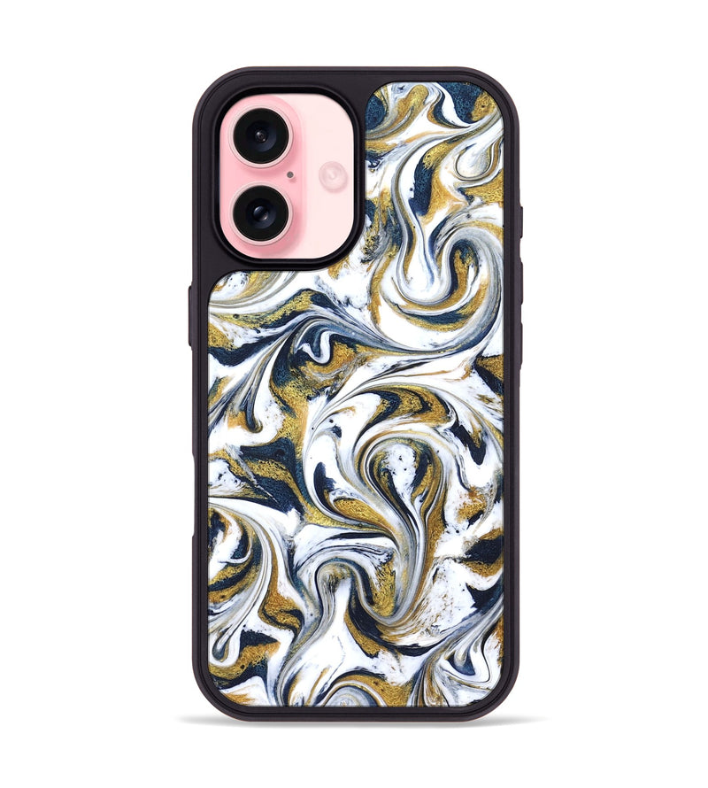 iPhone 16 ResinArt Phone Case - Omarion (Teal & Gold, 822656)