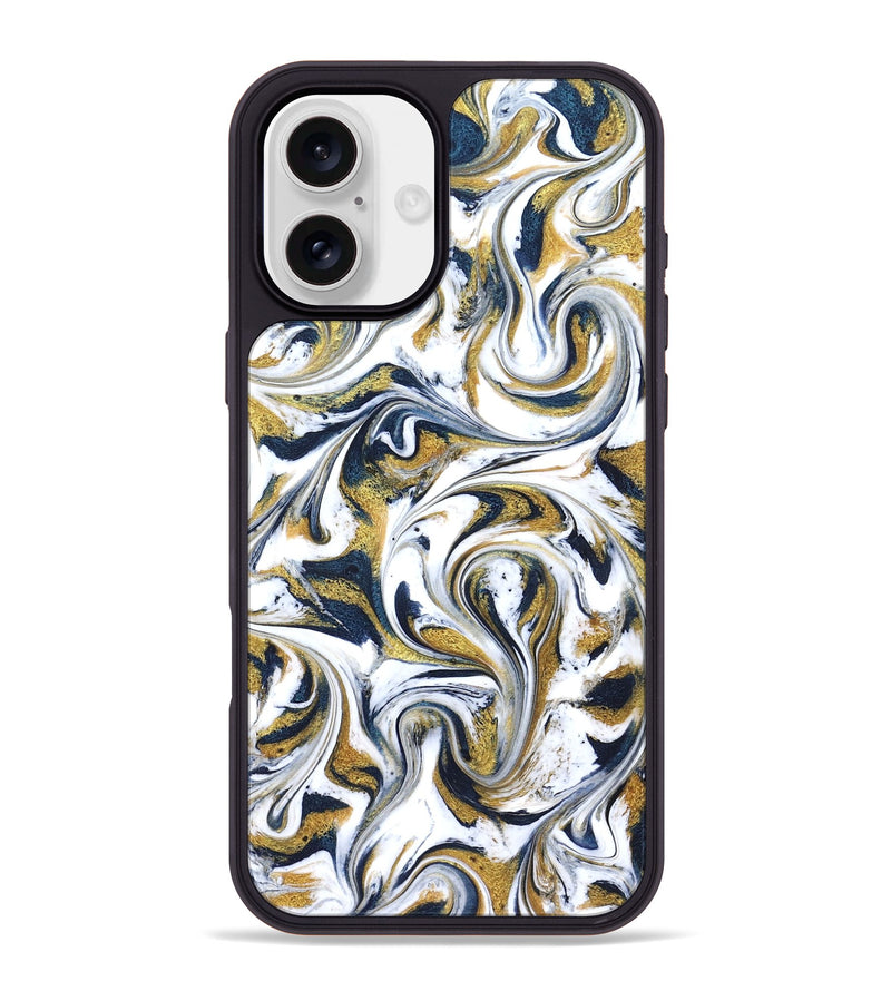 iPhone 16 Plus ResinArt Phone Case - Omarion (Teal & Gold, 822656)
