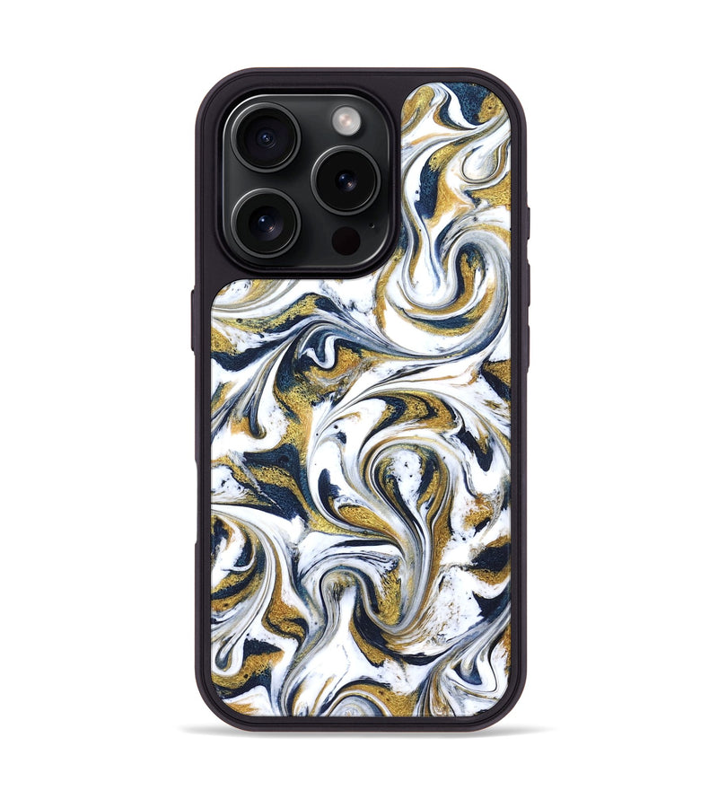 iPhone 16 Pro ResinArt Phone Case - Omarion (Teal & Gold, 822656)