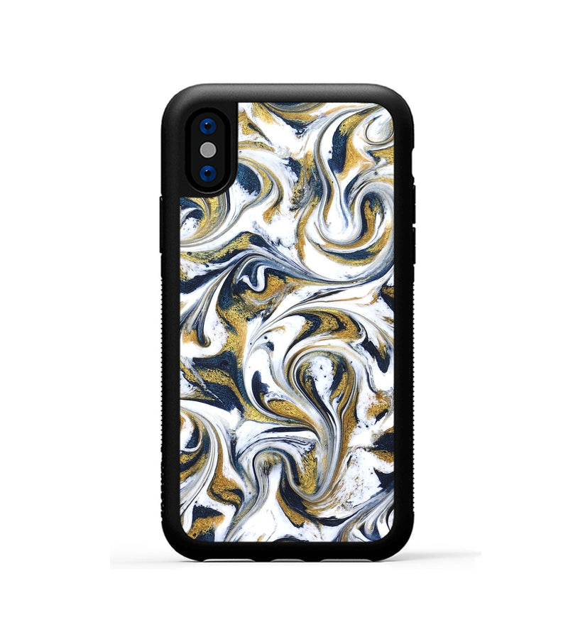 iPhone Xs ResinArt Phone Case - Omarion (Teal & Gold, 822656)