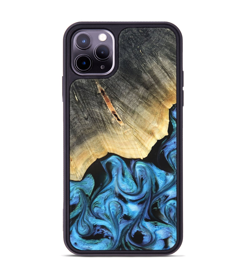 iPhone 11 Pro Max Wood Phone Case - Adalyn (Blue, 822662)