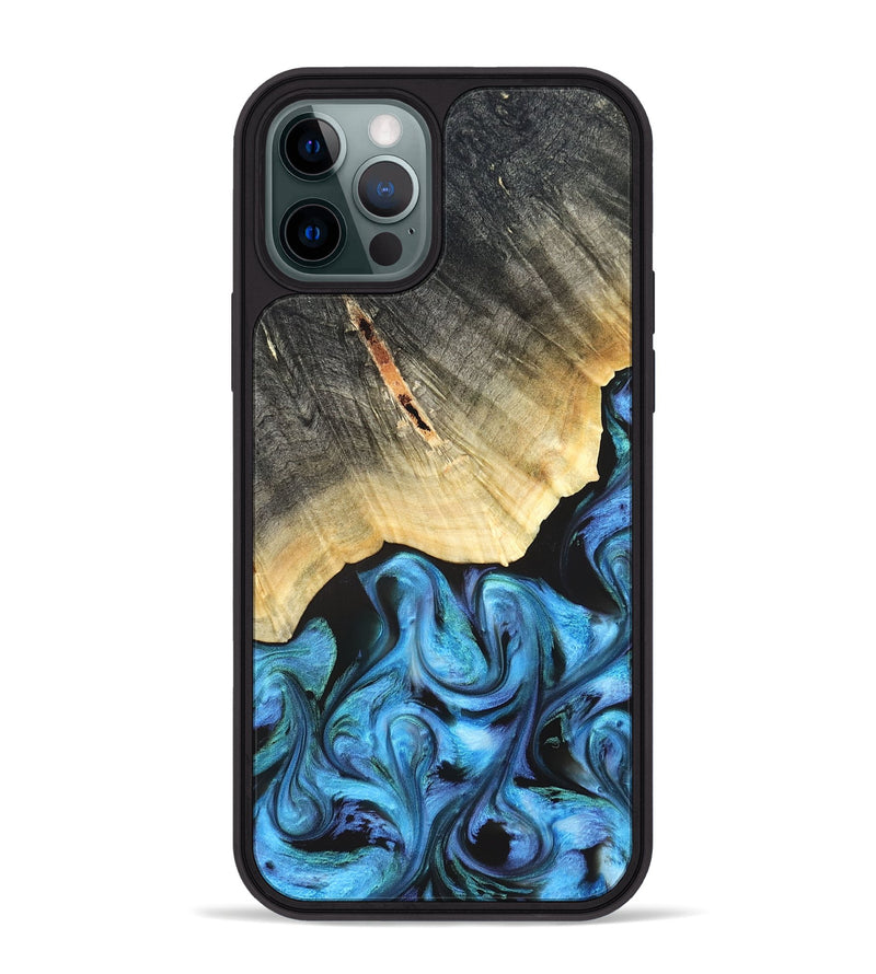 iPhone 12 Pro Max Wood Phone Case - Adalyn (Blue, 822662)
