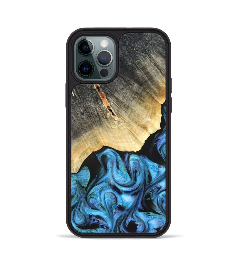 iPhone 12 Pro Wood Phone Case - Adalyn (Blue, 822662)