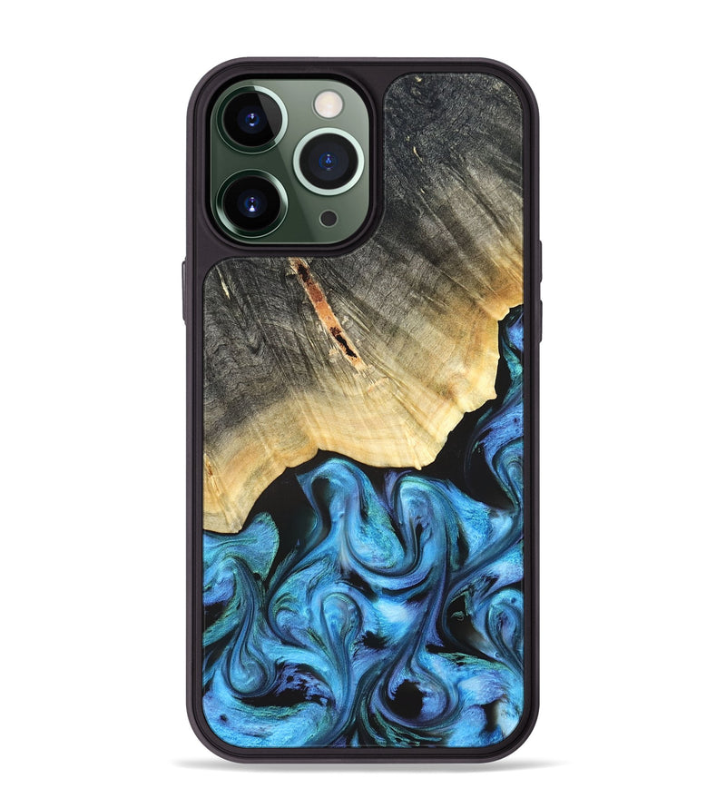iPhone 13 Pro Max Wood Phone Case - Adalyn (Blue, 822662)