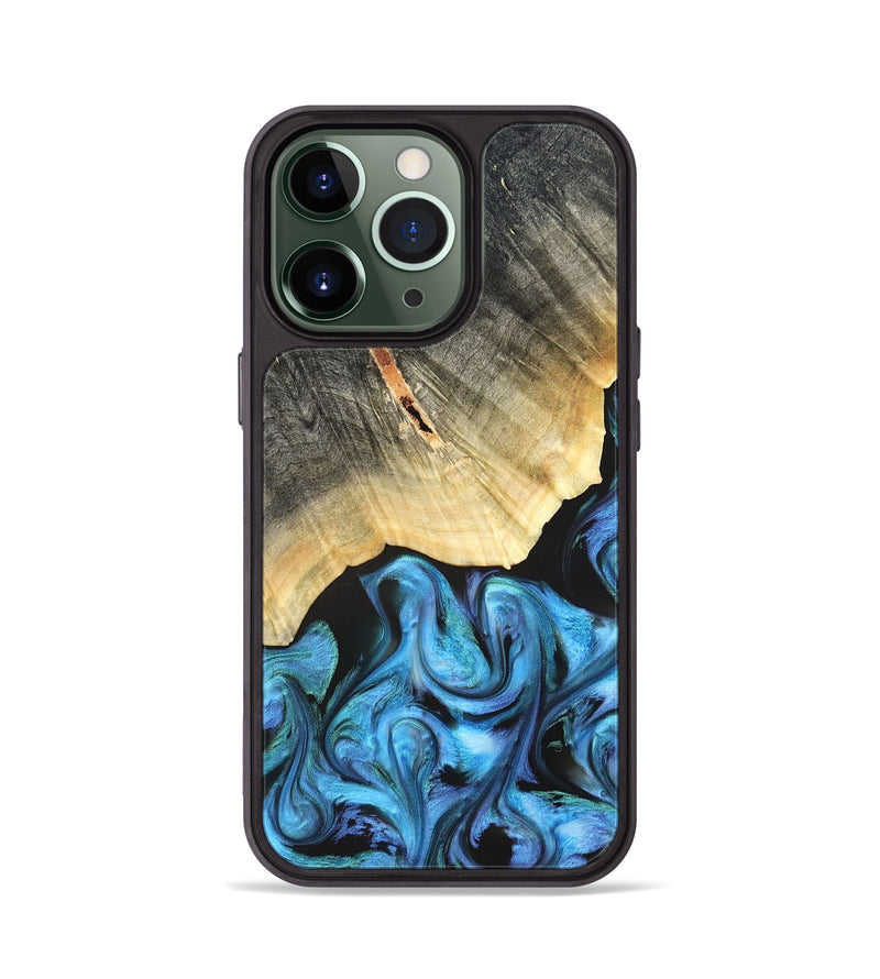 iPhone 13 Pro Wood Phone Case - Adalyn (Blue, 822662)