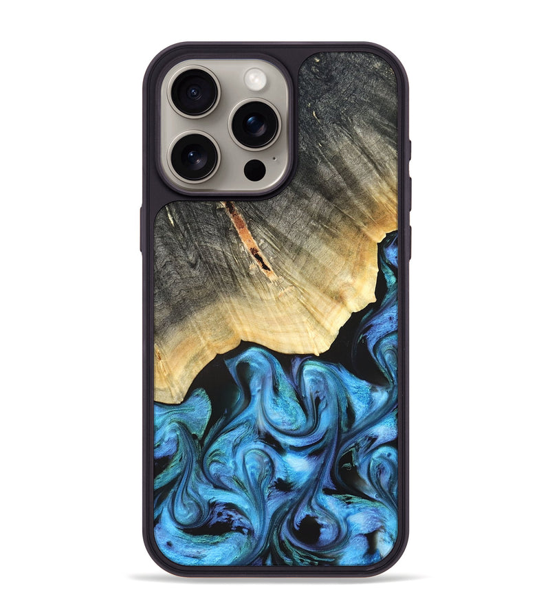 iPhone 15 Pro Max Wood Phone Case - Adalyn (Blue, 822662)